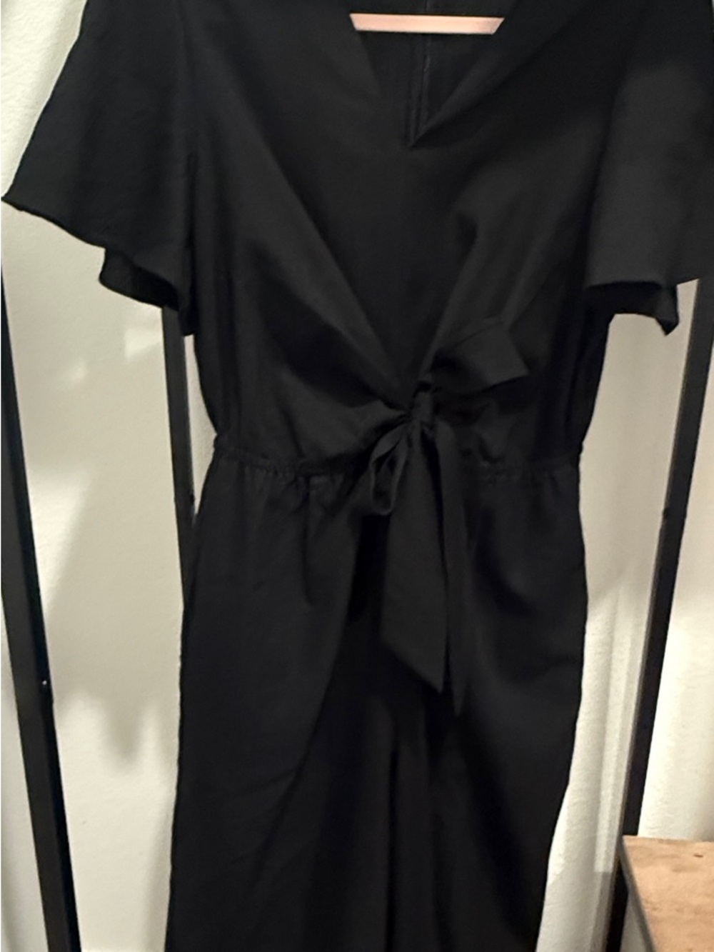 Black Wide Leg Jumpsuit with Tie Waist